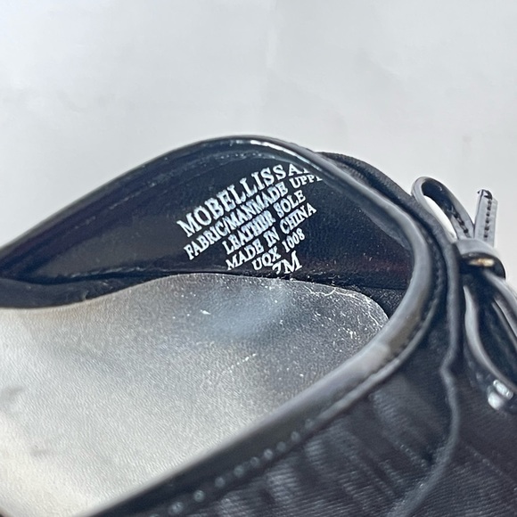 Mootsies Tootsies Open Toe Bow Black Kitten Heels Size 7 - Picture 8 of 8